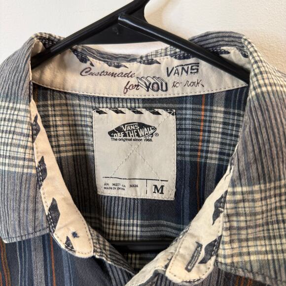 Vans Men’s Plaid Snap Up Shirt Size M - Picture 3 of 4